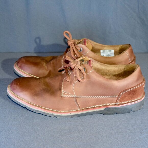 Clarks Men's 9.5 Brown Leather Edgewick Plain Derby Casual Shoes - Picture 3 of 7